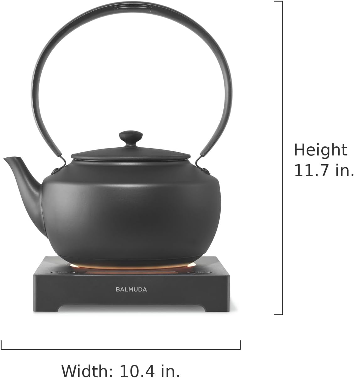 BALMUDA MoonKettle - Electric Kettle with Temp Control (122°F - 212°F) - HOLD & Keep Warm - 900ml (30 fl oz) - Soothing Ambient Light & Sound - Precision Pour Spout - Black