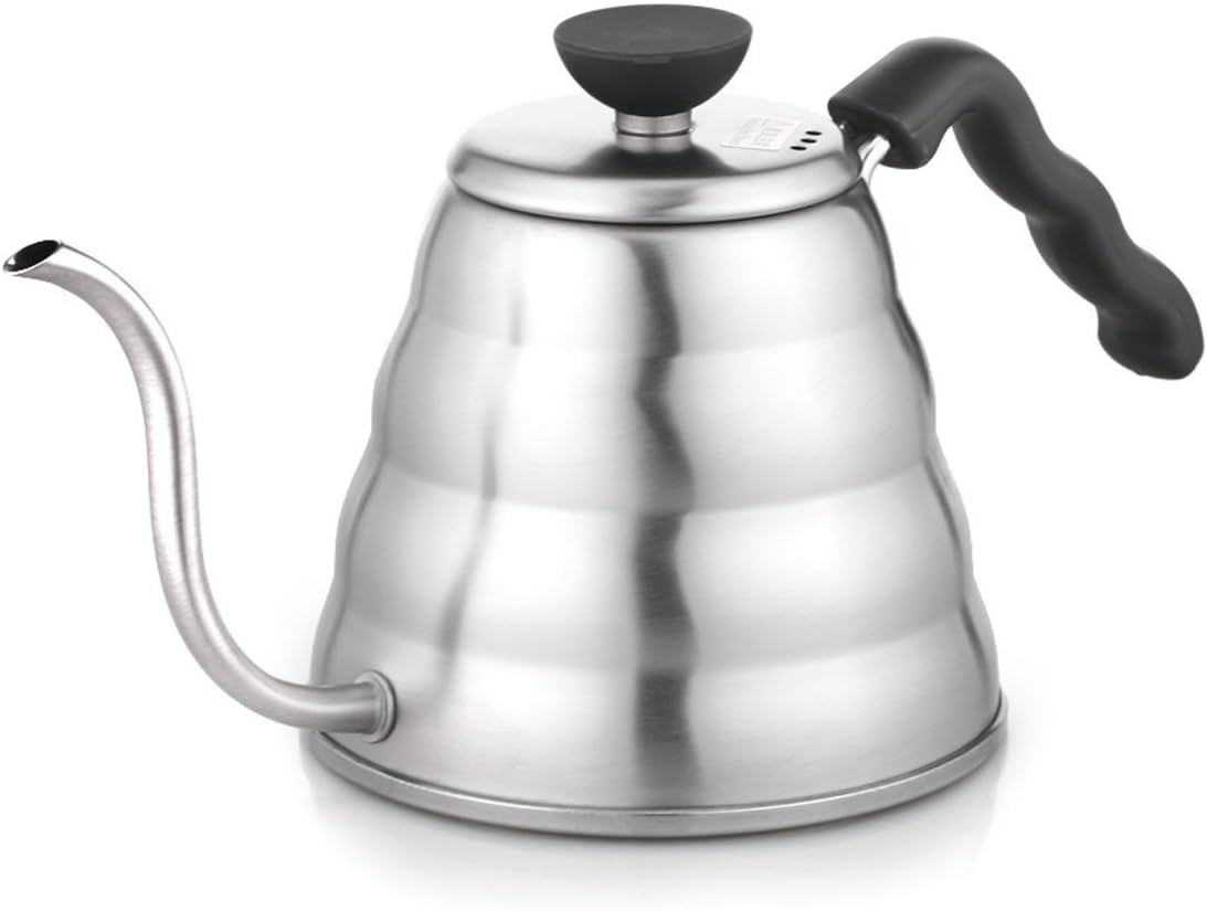 V60 "Buono" Gooseneck Drip Kettle, 1200ml, Silver 1.3 Quarts Stainless Steel, Silver