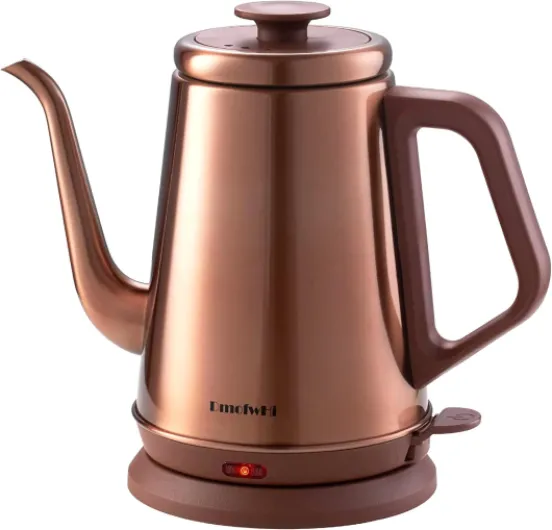 1000W Gooseneck Electric Kettle (1.0L),100% Stainless Steel BPA Free Tea Kettle with Auto Shut - Off Protection, Pour Over Coffee Kettle -Copper