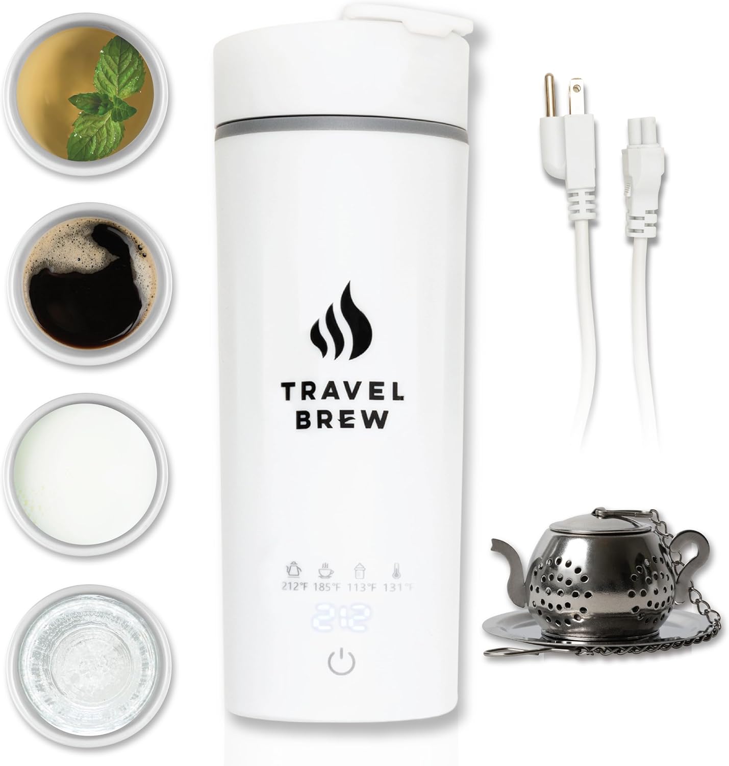 Portable Travel Kettle with Tea Infuser- Mini Electric Kettle with 4 Temperature Settings, with Auto Shut-Off & Boil Dry Protection