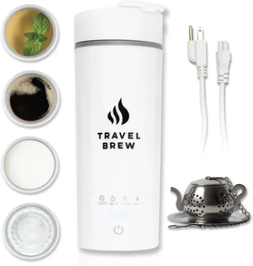 Portable Travel Kettle with Tea Infuser- Mini Electric Kettle with 4 Temperature Settings, with Auto Shut-Off & Boil Dry Protection