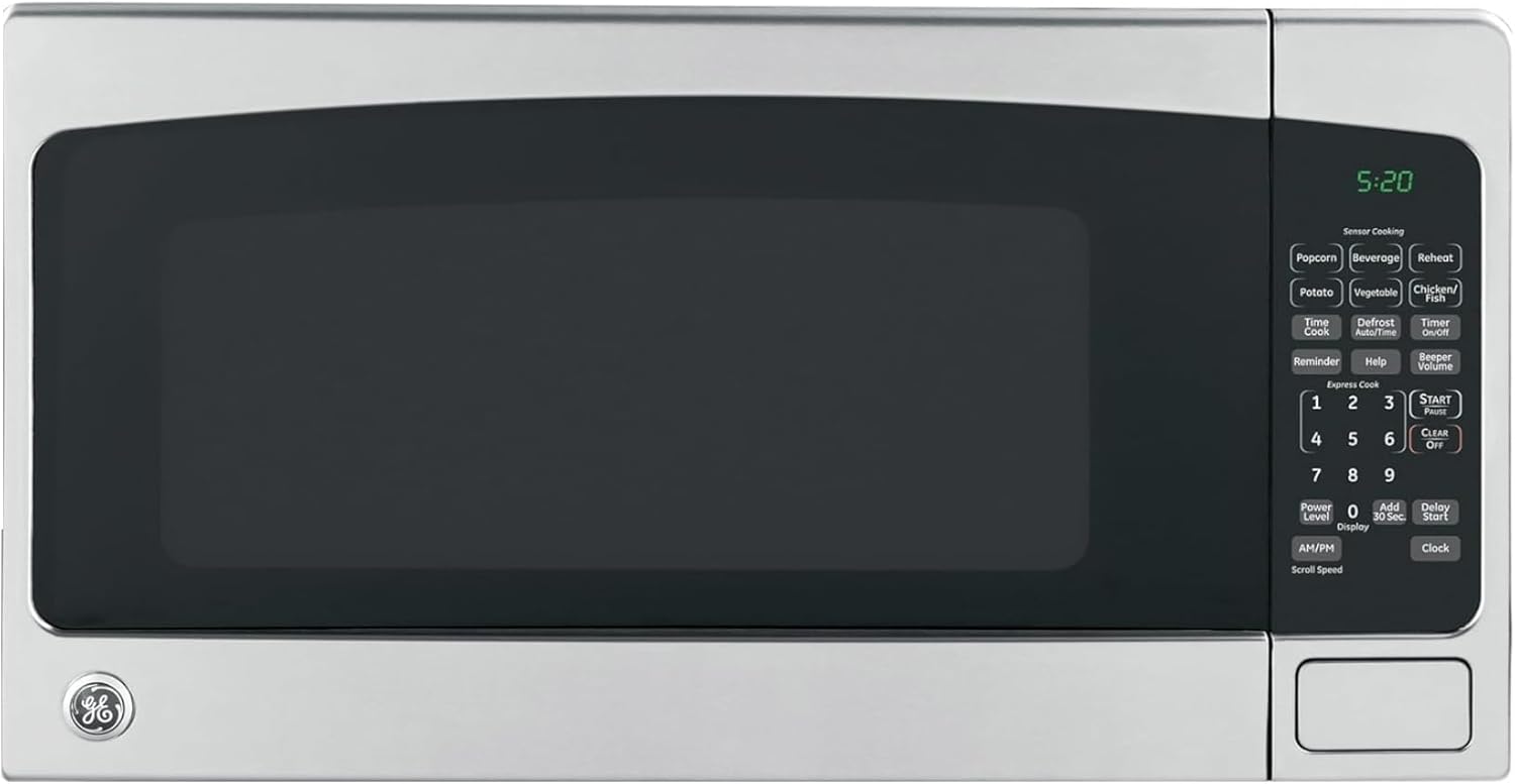 Compact Countertop Microwave Oven, 0.7 Cubic Ft., 700-watt Capacity, 6 Auto Cooking Settings, Child-Lock Technology, Dorm Room or Apartment, Stainless Steel 0.7 Cu.Ft - Stainless Steel
