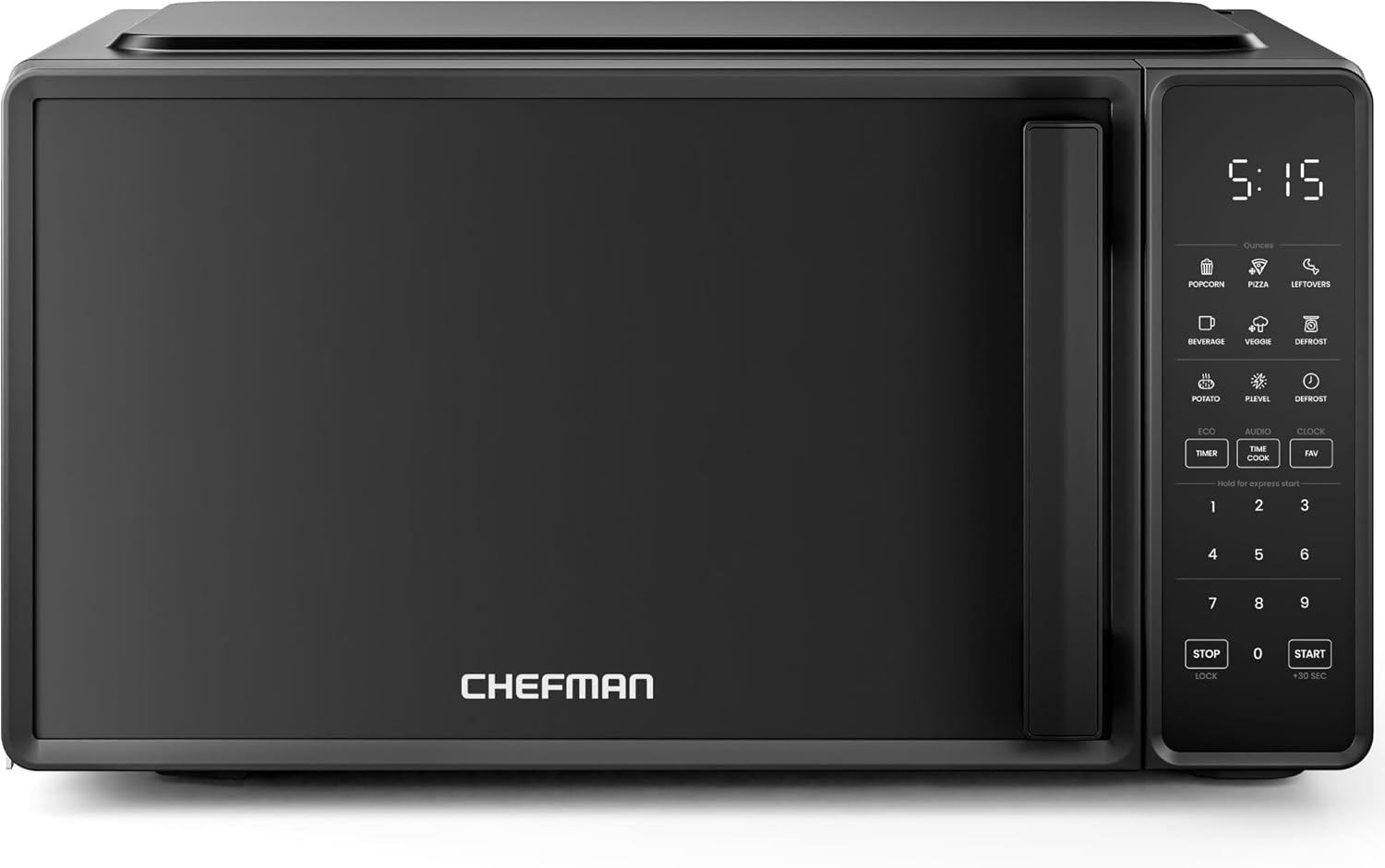 Countertop Microwave Oven 0.7 Cu - Ft., 700 Watts with 10 Power Levels, 6 Cooking Presets with One-Touch Express Cook, Eco Mode, Child Safety Lock, & Mute Button - Black