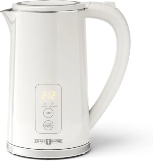 Electric Tea Kettle, Upgraded 1.7L Temperature Control Electric Kettle, 4H Keep Warm Water Boiler with 6 Presets, LED Screen Boiling Water Electric Kettle, Boil-Dry Protection, BPA Free, White Ivory 1.8 Quarts