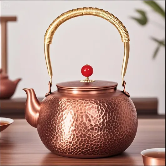 Handmade Hammered Copper Tea Kettle for Stove Top - 1.6 Quart (1500ml) Extra Thick Stovetop Teapot with Non-Toxic Coating-Free Design, Traditional Craftsmanship & Rust Resistance