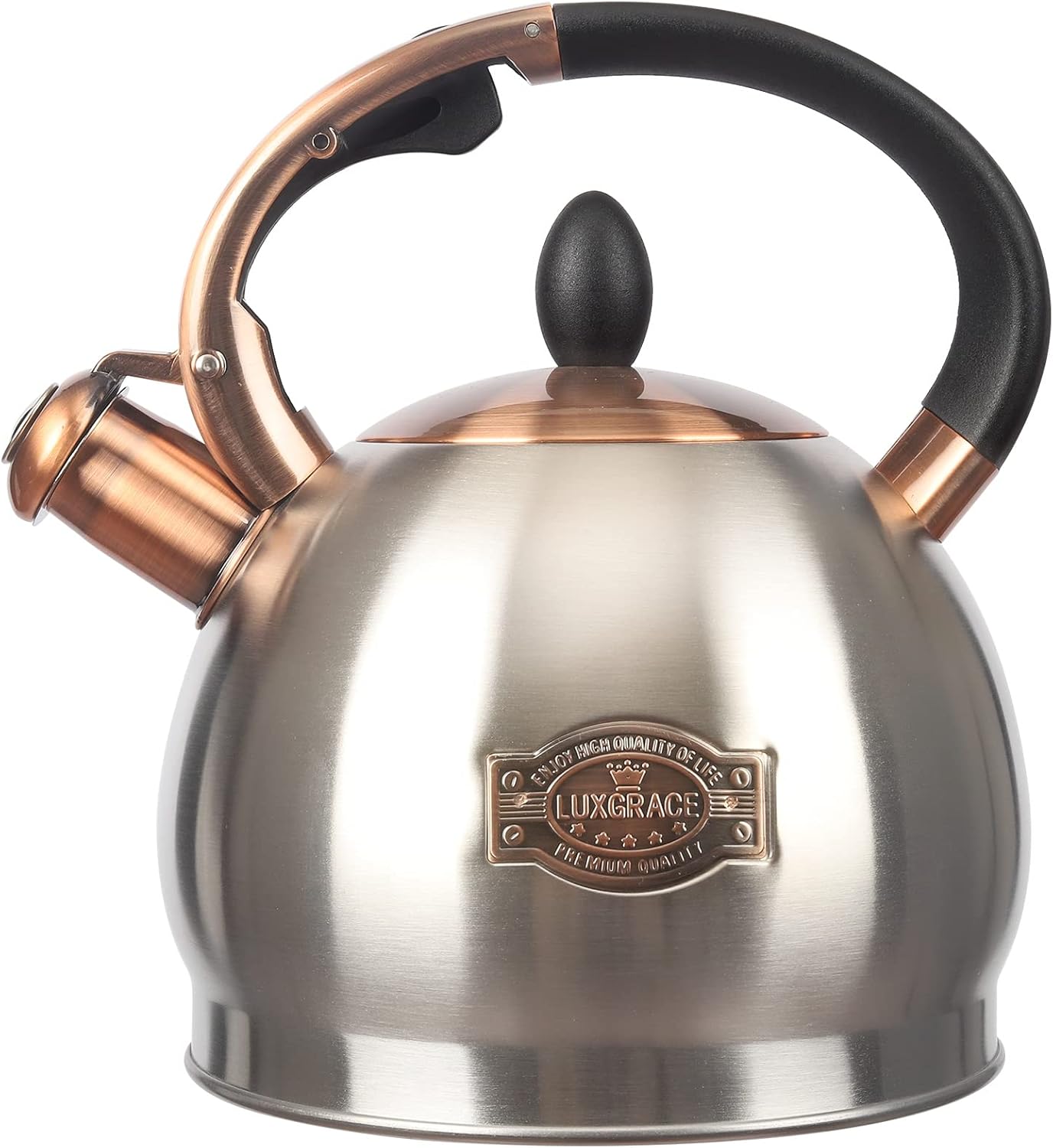 3Quart Whistling Tea Kettle Classic Teapot Stainless Steel Teakettle with Cool Grip for Stovetop Silver