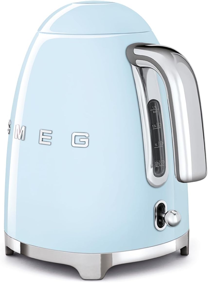 50’s Style Jug Kettle, Soft Opening, 360 Swivel Base, Anti-Slip Feet, 300W, 1.7L, Pastel Blue