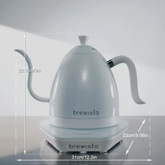 Brewista Handmade Electric Gooseneck Kettle, 1 Liter, Precise Temperature Control, LCD Panel, White
