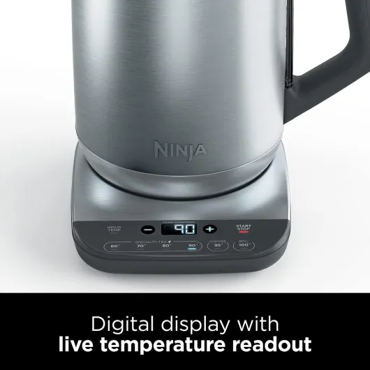 Perfect Temperature Kettle, 1.7L, with Temperature Control, LED Display, Easy to Use Kettle with Rapid Boil and Temperature Hold, Stainless Steel KT201UK Stainless Steel 1.7 Litres