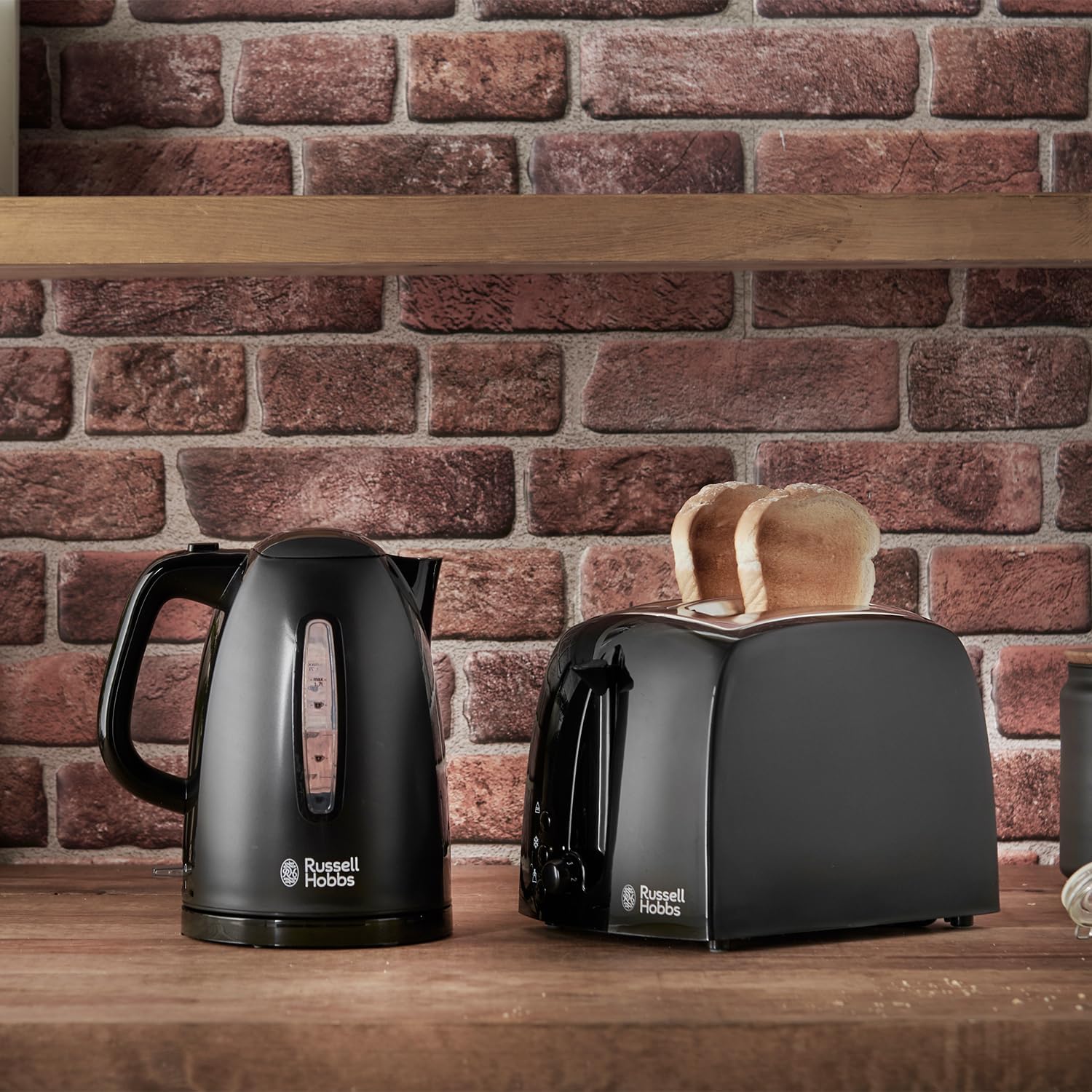 Textures Electric 1.7L Cordless Kettle (Fast Boil 3KW, Black Premium Plastic, matt & high Gloss Finish, Removable Washable Anti-Scale Filter, Push to Open lid, Perfect Pour spout) 21271 Black Kettle Only