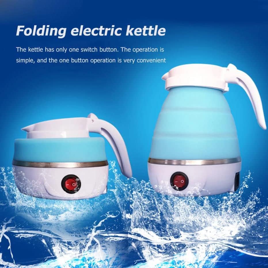 Mini Foldable Electric Kettle Collapsible Kettle Portable Suitable for Home Travel and Camping (Blue)