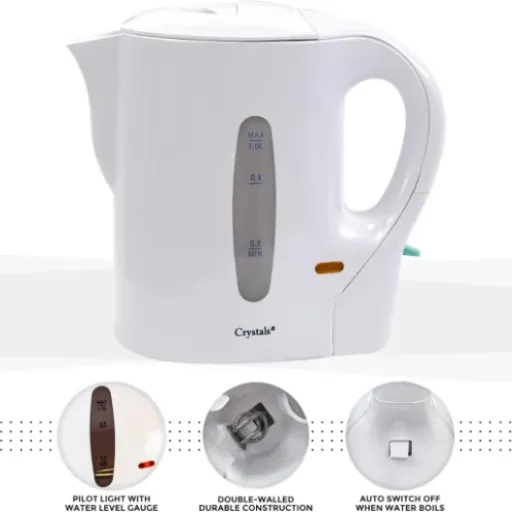 Crystals 1 Litre Electric Travel Kettle Review: a basic low-watt kettle that just does the job